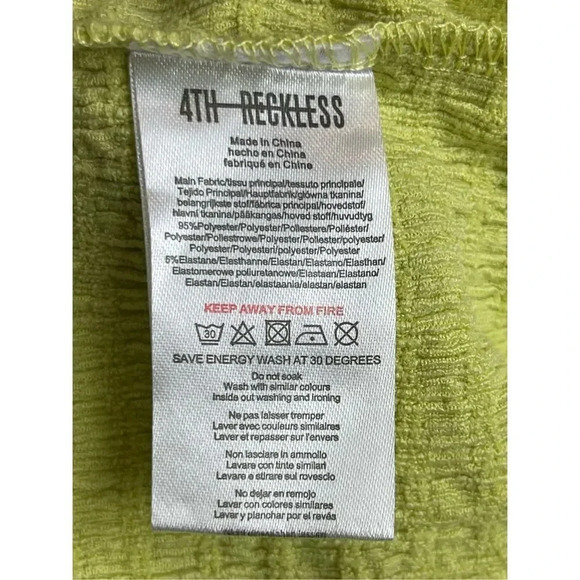 4th & Reckless Y2K Rita Textured Stretch Smocked Midi Dress Sz S Key Lime NWT - Picture 7 of 7